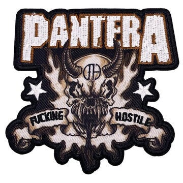 PANTERA Hostile Patch - 4x3.75 Inch - Pantera Hostile Album Embroidered Heavy Metal Band Patch Applique Craft Supply