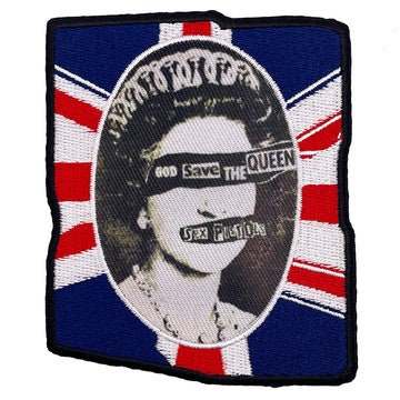 SEX PISTOLS Flag Logo Patch - 3x3.6 Inch - UK Flag British Queen Sex Pistols Embroidered Punk Rock Band Patch Applique Craft Supply