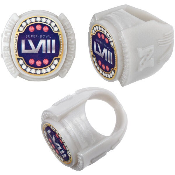 SUPER BOWL 58 LVIII Cupcake Rings Nfl Cake Toppers for Superbowl Party Decoration Football Craft Supply - Kansas City Chiefs and 49ers