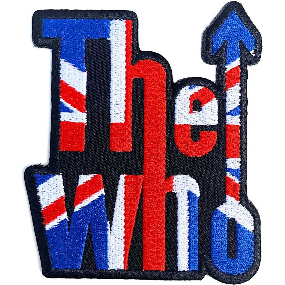 THE WHO Union Jack Logo Patch - 3.5 Inch - The Who Union Jack British Flag Logo Embroidered Rock Band Patch Applique Craft Supply