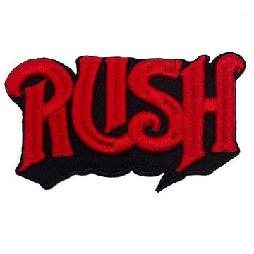 RUSH Patch - 4x2.3 Inch - Geddy Lee RUSH Rock Band Logo 3D Embroidered Patch Applique Craft Supply