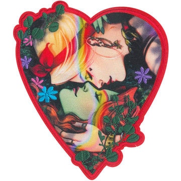Harley Quinn Poison Ivy Heart Patch - 3.6x4.1 Inch - Batman DC Comics Embroidered Patch Applique Craft Supply
