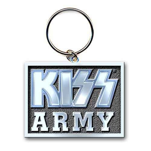 KISS Army Metal Keychain - KISS Army Block Design Band Logo Metal Die-Cast - Rock Band Keyring Keyfob Keychain