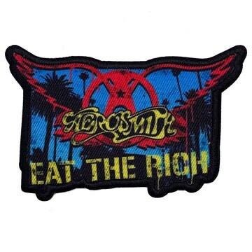 AEROSMITH Patch - 3.8x2.75 Inch - Rock Band Aerosmith Eat The Rich Song Album Embroidered Rock Band Patch Applique Craft Supply