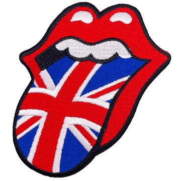 ROLLING STONES Patch - 3x3.75 Inch - UK Tongue British Flag The Rolling Stones Embroidered Rock Band Patch Applique Craft Supply