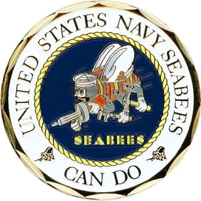 NAVY Seabee Warfare Can Do Challenge Coin - United States Navy USN Military Good Luck Double Sided Collectible Challenge Coin Craft Supply