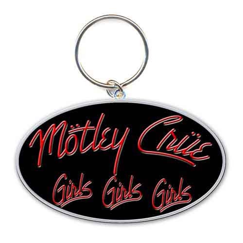 MOTLEY CRUE Metal Keychain - Girls, Girls, Girls Motley Crue Rock Band Album Metal Die-Cast - Rock Band Keyring Keyfob Keychain