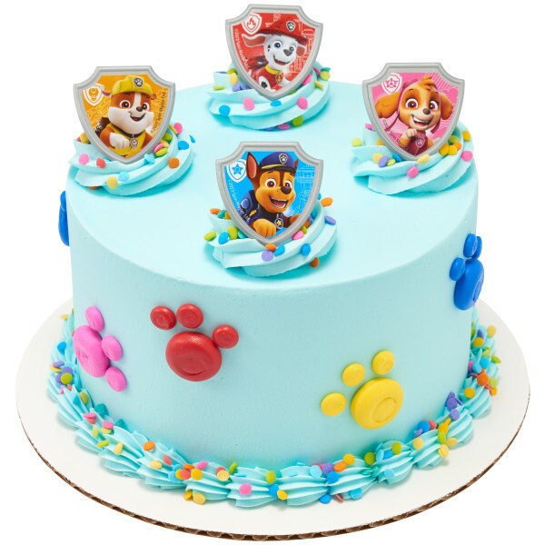 12 PAW PATROL Cupcake Rings - Reporting for Duty Movie Dogs Chase Rocky Skye Zuma Cake Toppers Birthday Party Decoration Craft Supply