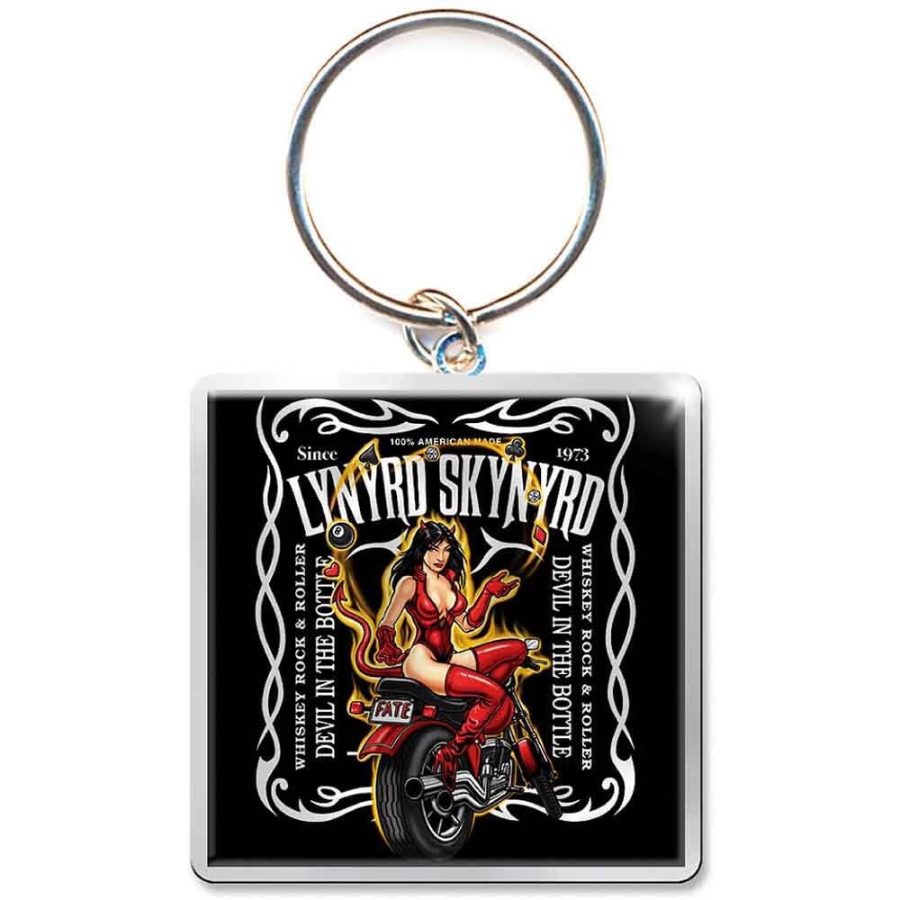 LYNYRD SKYNYRD Metal Keychain - Devil In The Bottle Album Lynyrd Skynyrd - Rock Band Keyring Keyfob lanyard