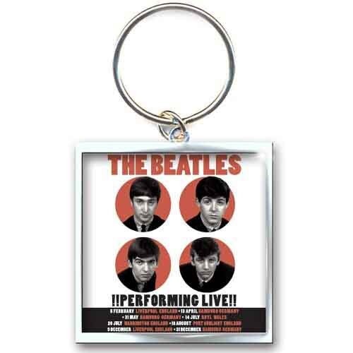 THE BEATLES Metal Keychain - Beatles Performing Live 1962 Concert Poster Rock Band Metal keychain - Rock Band Keyring Keyfob Keychain