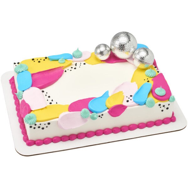 Groovy Disco Ball Cake Topper - Dance Party Kids Disco Music Birthday Party Cake Decoration - Kids Birthday Decoset Craft Supply