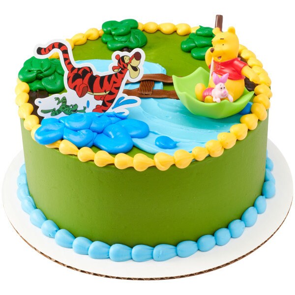 Winnie The Pooh Cake Topper - Winnie the Pooh Pooh, Piglet & Tigger Hunny Raindrops Birthday Party Cake Decoration - Decoset Craft Supply