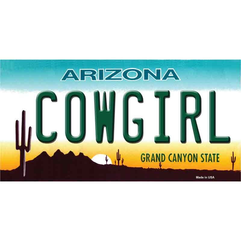 COWGIRL Arizona State Sticker Decal - 6x3 Inch - Novelty Rectangle Sticker Decal - Water Resistant Car Truck Window Craft Supply