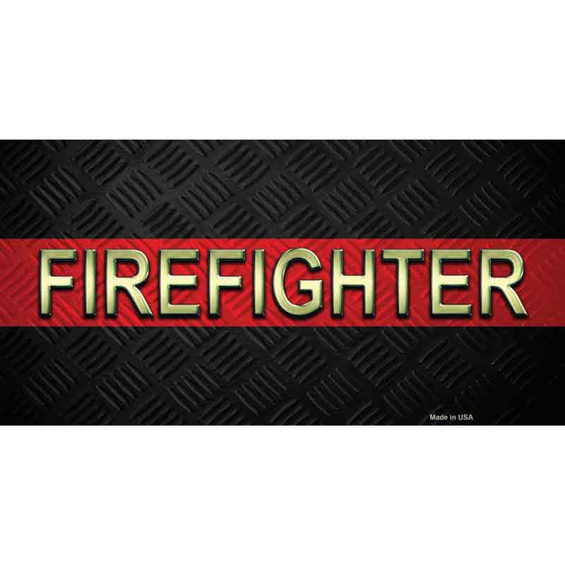 Firefighter Thin Red Line Sticker Decal - 6x3 Inch - Novelty Rectangle Sticker Decal - Water Resistant Car Truck Window Craft Supply