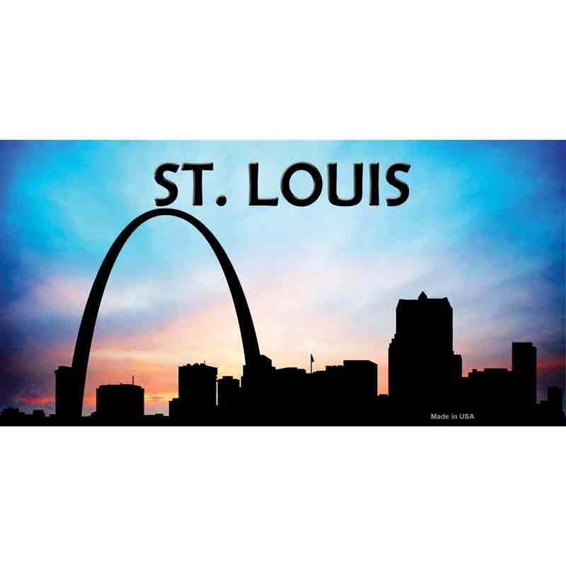 St Louis Silhouette Arch Sticker Decal - 6x3 Inch - Novelty Rectangle Sticker Decal - Missouri Water Resistant Car Truck Window Craft Supply