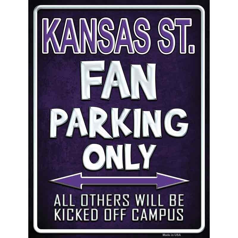 Kansas State Fan Parking Only Decal - 6x4.5 Inch - Novelty Rectangle Sticker Decal - Funny Water Resistant Car Truck Window Craft Supply