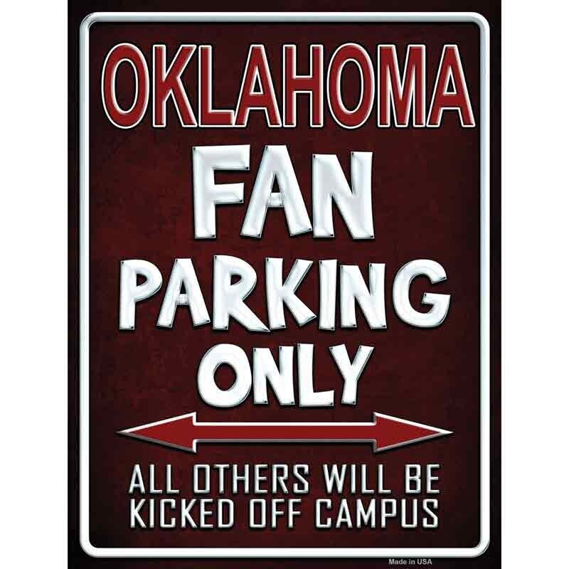 Oklahoma Fan Parking Only Only Decal - 6x4.5 Inch - Novelty Rectangle Sticker Decal - Funny Water Resistant Car Truck Window Craft Supply
