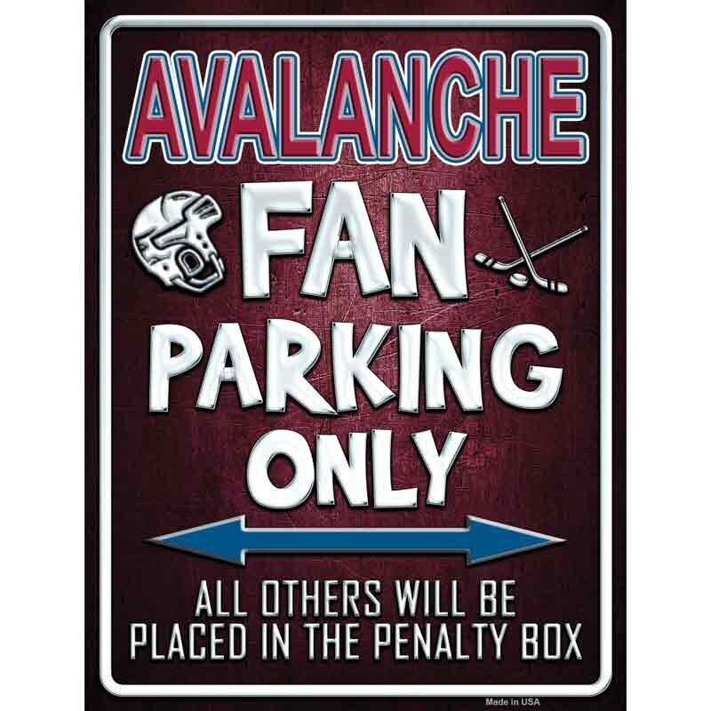 Avalanche Fan Parking Only Hockey Decal - 6x4.5 Inch - Novelty Rectangle Sticker Decal - Water Resistant Car Truck Window Craft Supply