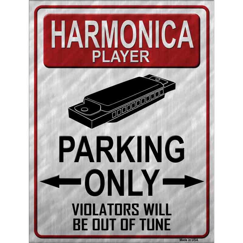 Harmonica Player Parking Only Violators Decal - 6x4.5 Inch - Funny Novelty Sticker Decal - Water Resistant Car Truck Window Craft Supply