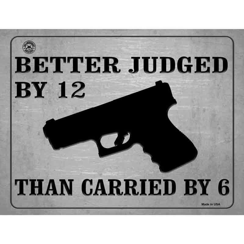 Better Judged By 12 Than Carried By 6 Decal - 6x4.5 Inch - Bear Arms Novelty Sticker Decal - Water Resistant Car Truck Window Craft Supply