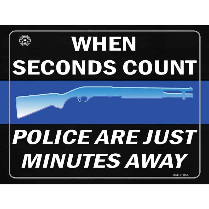 When Seconds Count Police Are Minutes Away Decal - 6x4.5 Inch - 2nd Amendment Sticker Decal - Water Resistant Car Truck Window Craft Supply