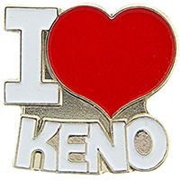 I Love Keno Lapel Pin - Heart Keno Casino Gambling Fun Vegas Lottery - Enamel Pin Backpack Tie Shirt Trading Button Pinback Craft Supply