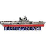 Navy USS Midway CV-41 Lapel Pin - United States Navy Usn Aircraft Carrier Military WWII - Enamel Pin Button Pinback Craft Supply