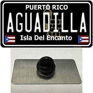Aguadilla Puerto Rico Lapel Pin - Black License Plate Metal Hat Pin Backpack Tie Shirt Button Pinback Craft Supply