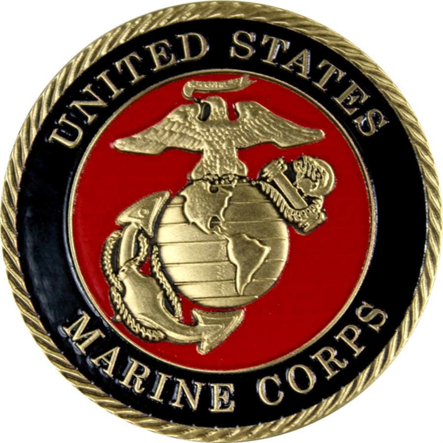 MARINES Semper Fidelis Black Challenge Coin - United States Marine Corp Military Good Luck Double Sided Collectible Challenge Coin