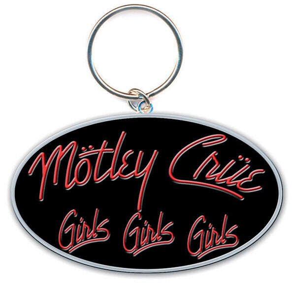 MOTLEY CRUE Metal Keychain - Girls, Girls, Girls Motley Crue Rock Band Album Metal Die-Cast - Rock Band Keyring Keyfob Keychain