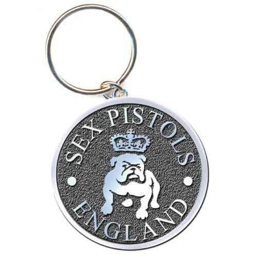 SEX PISTOLS Metal Keychain - Bull Dog England Sex Pistols Band Logo Metal Die-Cast - Rock Band Keyring Keyfob Keychain