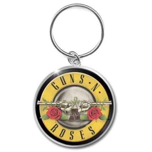 GUNS N' ROSES Metal Keychain - GNR Bullet Band Logo Guns N Roses Metal Die-Cast - Rock Band Keyring Keyfob Keychain