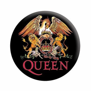 QUEEN Pinback Button Badge - Classic Crest Queen Freddie Mercury Brian May American Rock Band Album Music - Round 1.25" Button Craft Supply