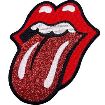 ROLLING STONES Patch - 3.5x3.5 Inch - Glitter Tongue Classic The Rolling Stones Embroidered Rock Band Patch Applique Craft Supply