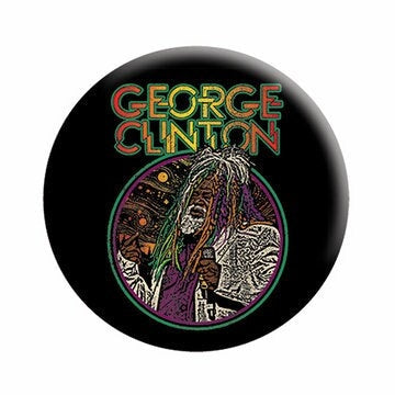 GEORGE CLINTON Pinback Button Badge - George Clinton Space Graphic Funk Musician Band Funkadelic - Round 1.25" Button Craft Supply