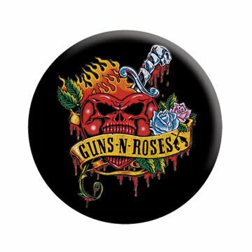 GUNS N ROSES Pinback Button Badge - Heart Album Axl Rose Slash American Rock Band Guns N' Roses Music - Round 1.25" Button Craft Supply