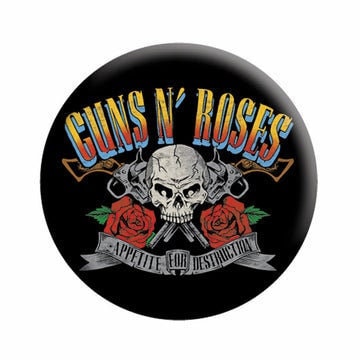 GUNS N ROSES Pinback Button Badge - Appetite Album Axl Rose Slash American Rock Band Guns N' Roses Music - Round 1.25" Button Craft Supply