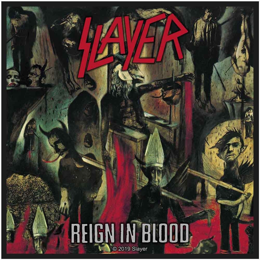 SLAYER Reign In Blood Patch - 4x4 Inch - American Thrash Metal Band Slayer Album Cover Embroidered Patch Applique Craft Supply