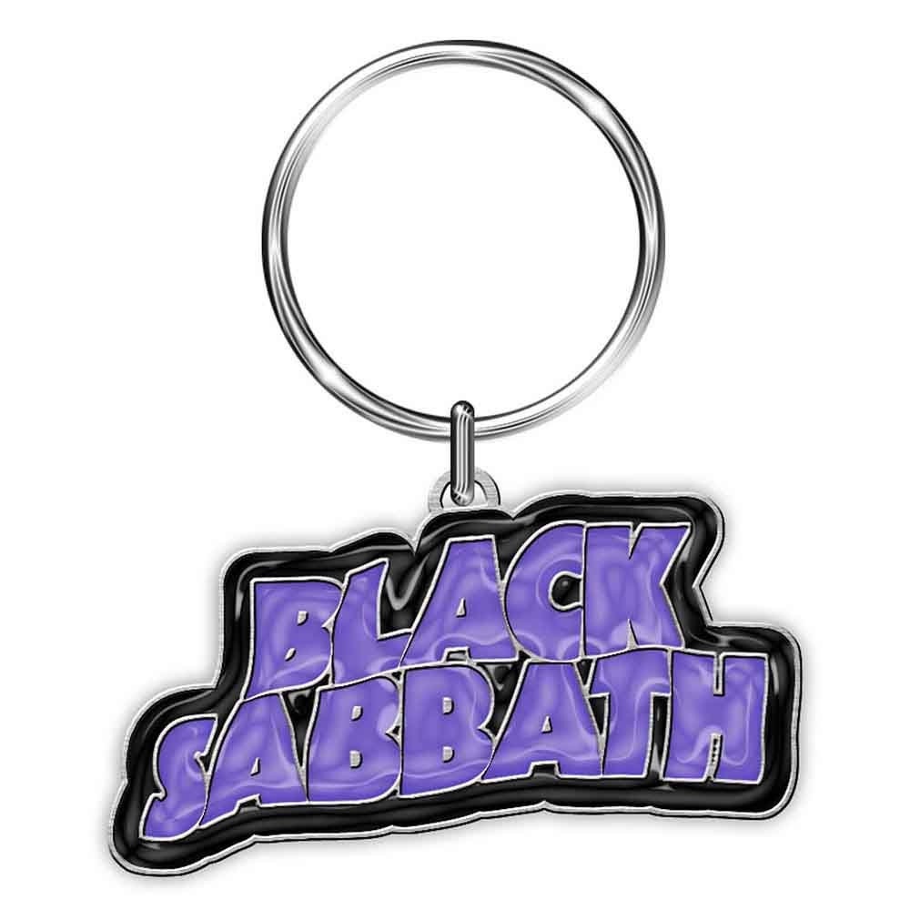 BLACK SABBATH Metal Keychain - Black Sabbath Heavy Metal Band Purple Logo Metal Enamel - Rock Band Keyring Keyfob Keychain - Craft Supply
