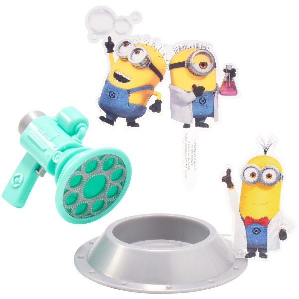Minions Cake Topper - Minions Fart Bubble Blaster! Kevin, Bob, Stuart Birthday Party Cake Decoration - Kids Birthday Decoset Craft Supply