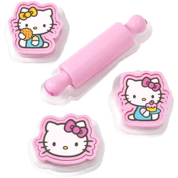 Hello Kitty Cake Topper - Hello Kitty Play Bake Fun! Kids Baking Cookies Birthday Party Cake Decoration - Kids Birthday Decoset Craft Supply
