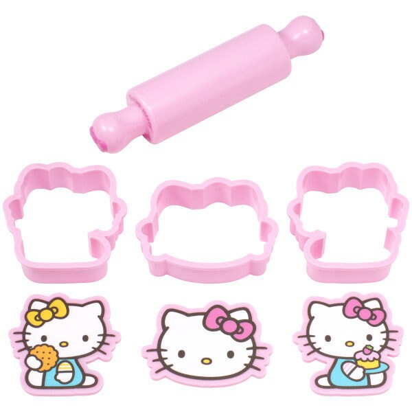 Hello Kitty Cake Topper - Hello Kitty Play Bake Fun! Kids Baking Cookies Birthday Party Cake Decoration - Kids Birthday Decoset Craft Supply