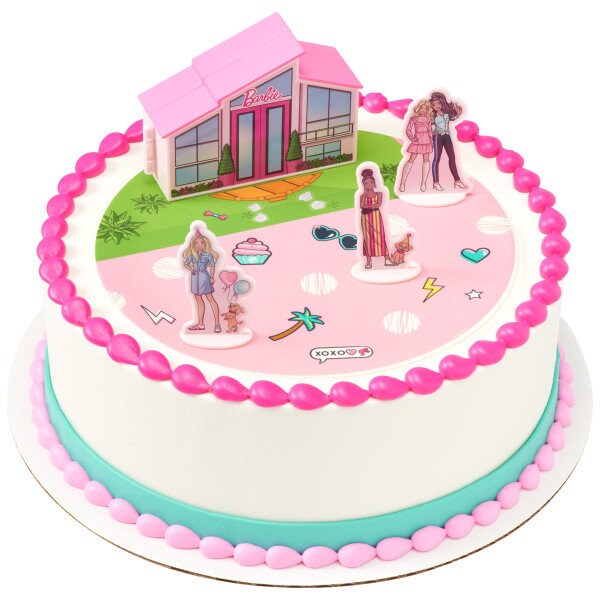 Barbie Dreamhouse Adventures Cake Topper - Barbie Girls Dreamhouse Birthday Party Cake Decoration - Kids Birthday Decoset Craft Supply