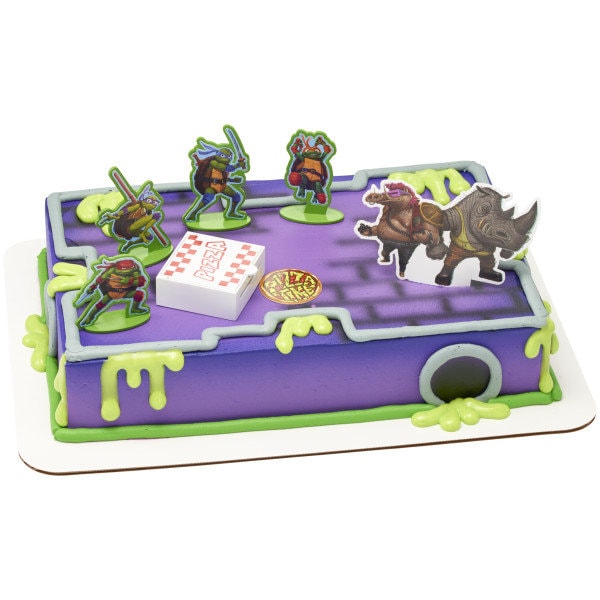Teenage Mutant Ninja Turtles Cake Topper TMNT Pizza Power! Birthday Cake Decoration Decoset Craft Supply - Ninja Turtles Kids Birthday Party