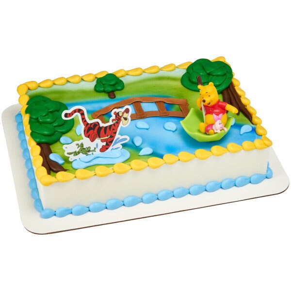 Winnie The Pooh Cake Topper - Winnie the Pooh Pooh, Piglet & Tigger Hunny Raindrops Birthday Party Cake Decoration - Decoset Craft Supply
