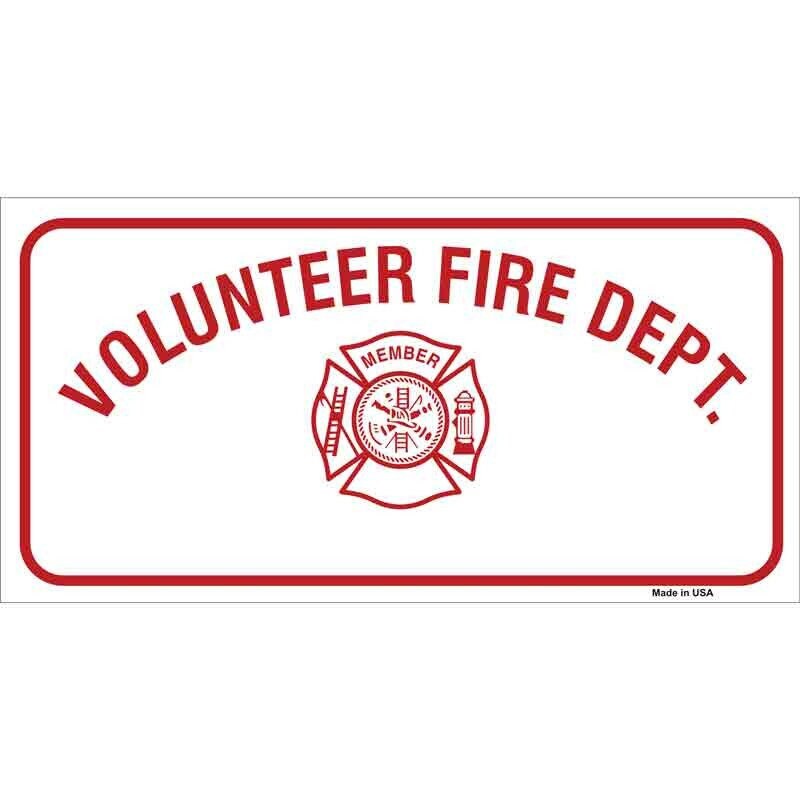 Volunteer Fire Department Sticker Decal - 6x3 Inch - Novelty Rectangle Sticker Decal - Water Resistant Car Truck Window Craft Supply