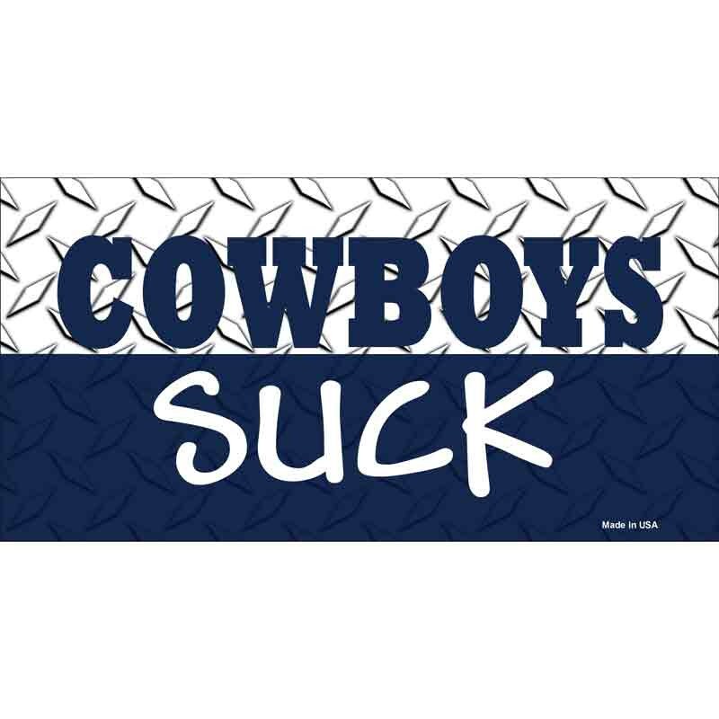 Cowboys Suck Funny Football Sticker Decal - 6x3 Inch - Novelty Rectangle Sticker Decal - Funny Water Resistant Car Truck Window Craft Supply