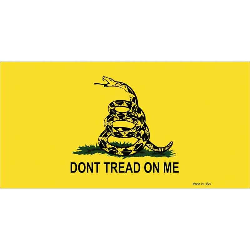 Dont Tread On Me Yellow Sticker Decal - 6x3 Inch - Novelty Rectangle Sticker Decal - Military Water Resistant Car Truck Window Craft Supply