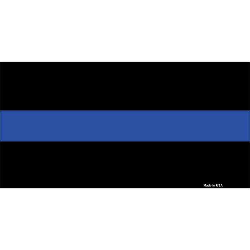 Thin Blue Line Police Sticker Decal - 6x3 Inch - Novelty Rectangle Sticker Decal - Sheriff Water Resistant Car Truck Window Craft Supply