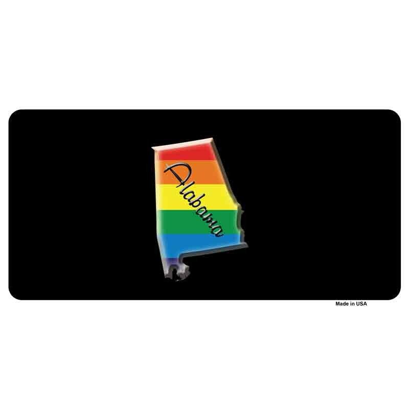 Alabama State Rainbow Gay Pride Sticker Decal - 6x3 Inch - Novelty Rectangle Sticker Decal - Water Resistant Car Truck Window Craft Supply